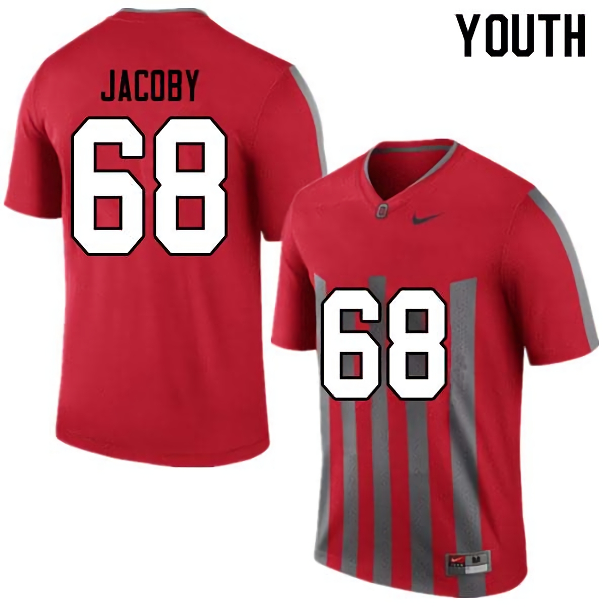 Ryan Jacoby Ohio State Buckeyes Youth NCAA #68 Nike Throwback Red College Stitched Football Jersey WGF1756NM